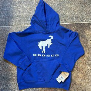 Ford Bronco Built Wild Youth Hoodie Size Small Royal Blue - NWT